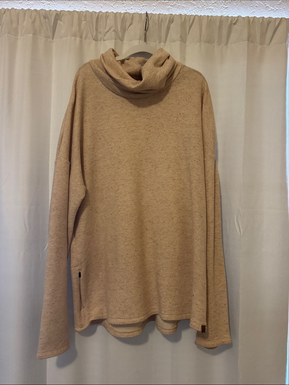 Alpine Design Cowl Neck Sweater in Pale Blush with Fleck